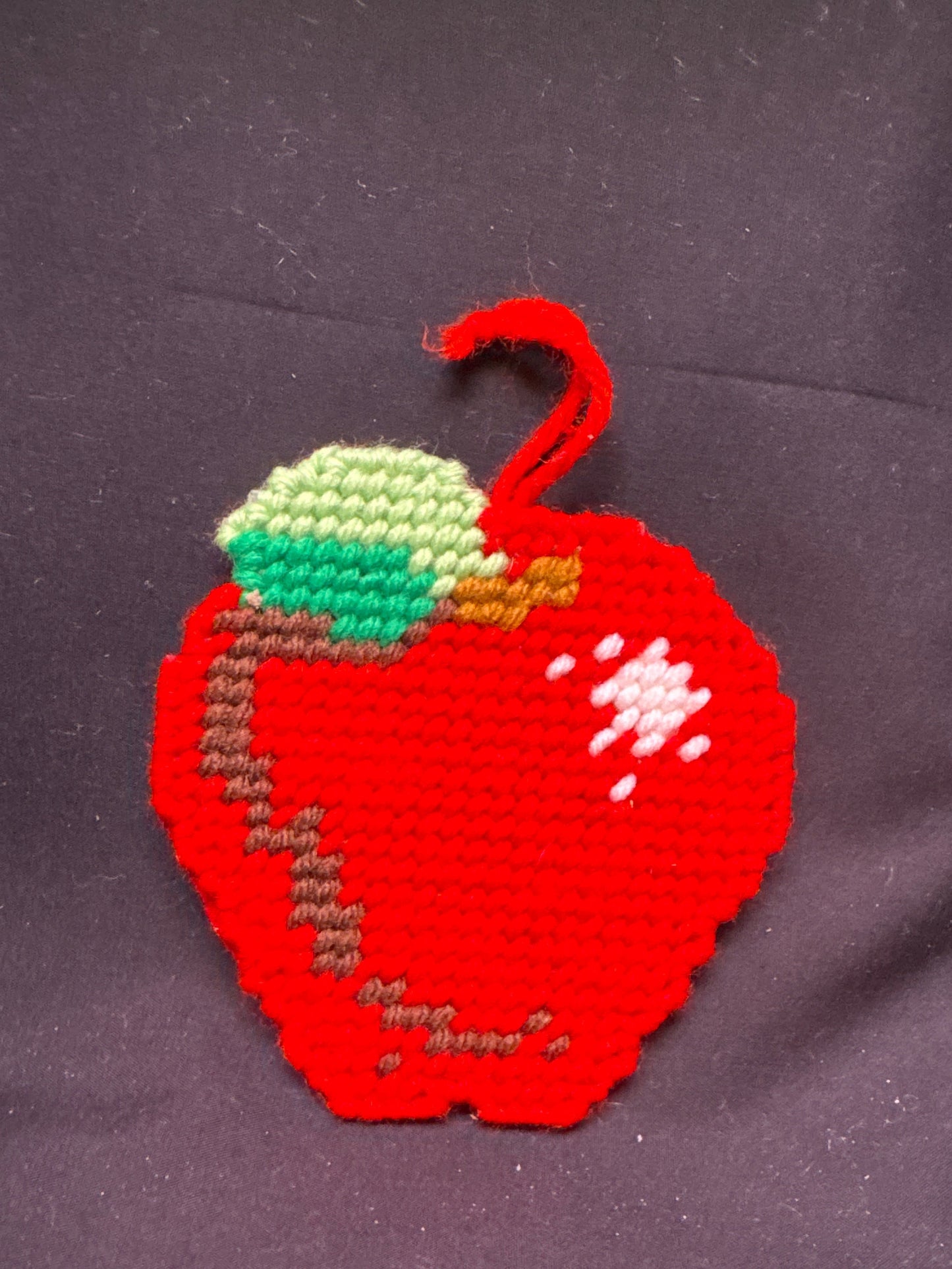 Plastic Canvas Apple
